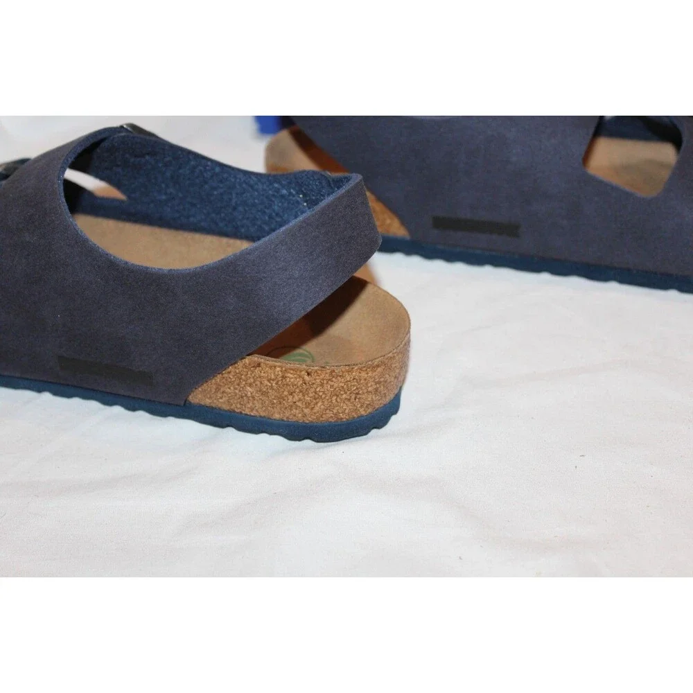BIRKENSTOCK MEN'S MILANO VEGAN LEATHER INDIGO BLUE EU 42 US 9 REGULAR NIB
